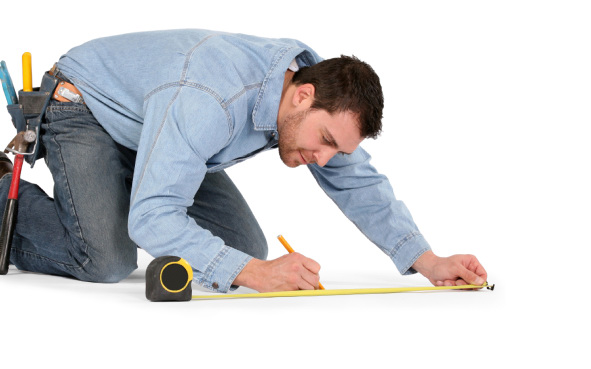 Man taking measurements