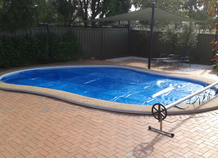 pool cover on swimming pool