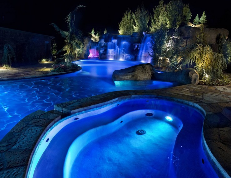 swimming pool night lights