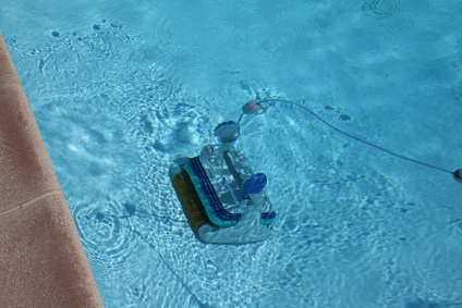 robotic pool cleaner submerged