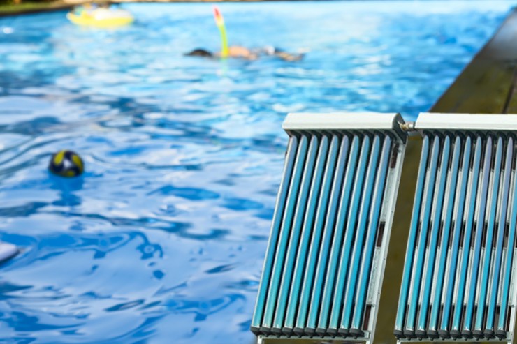 pool with solar panel