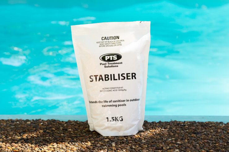 bag of cyanuric acid stabilizer for swimming pools