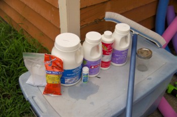 swimming pool chemicals and materials for pool cleaning