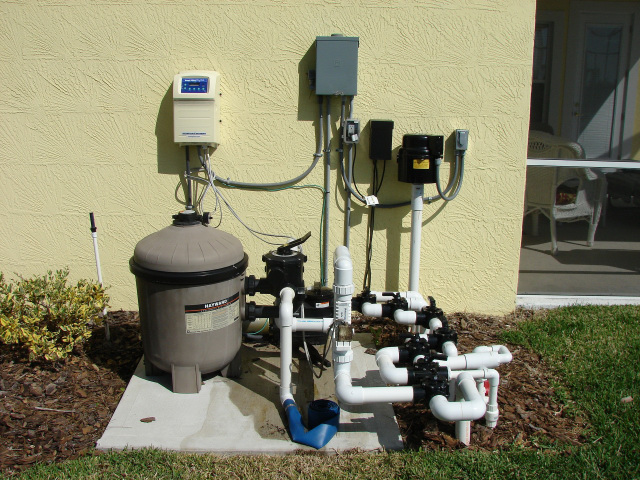 Swimming pool equipments - pool pump, filter, and timer