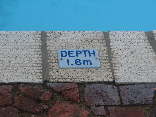 swimming pool with depth label