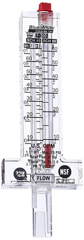 Blue-White Flowmeter for 1-1/2 PVC Pipe