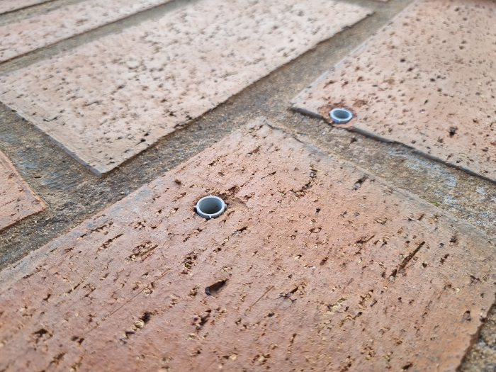 holes in pavers for pool cover anchor