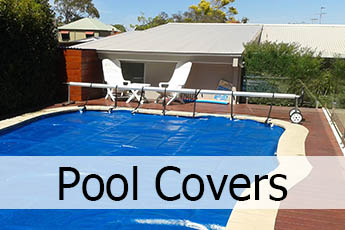 Inground pool with a solar swimming pool cover and roller.