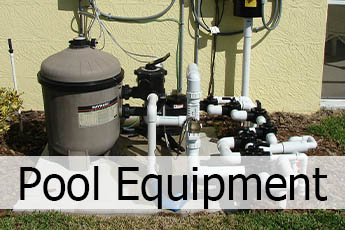 Swimming pool equipment for inground pool. With filter, check valves.